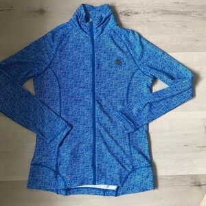 Women’s Peter Millar full zipper jacket zigzag white blue‎ “pine needle” logo